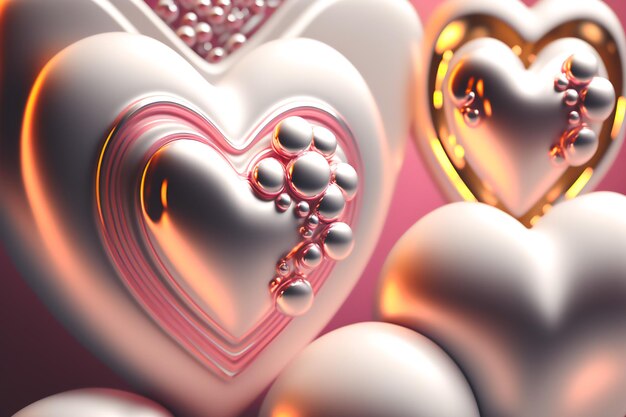 Forme di cuore per San Valentino, biglietto di San Valentino con spazio per la copia IA generativa