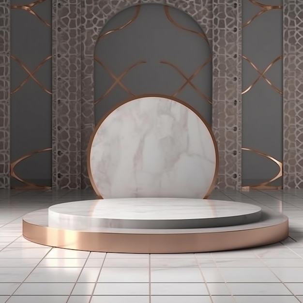 Forme geometriche minime astratte 3D Podium di lusso lucido per il tuo design