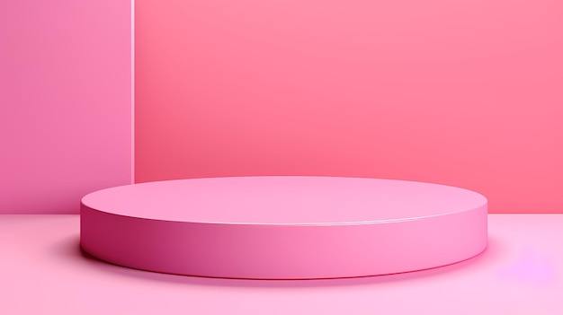 Forme geometriche podio rosa per l'esposizione dei prodotti