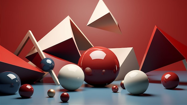 Forme geometriche renderizzate in 3D dinamiche Ideale per creare presentazioni visivamente straordinarie o aggiungere un tocco contemporaneo