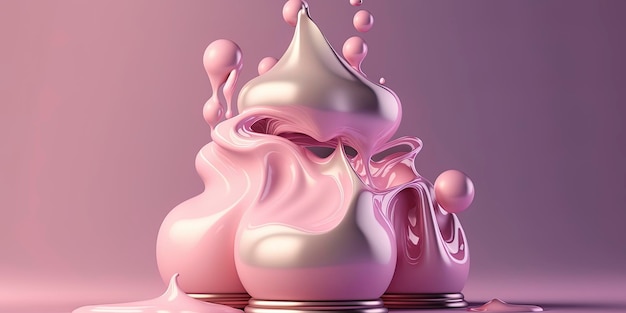 Forme rosa liquide astratte desing sfondo astratto con colore rosa pastello