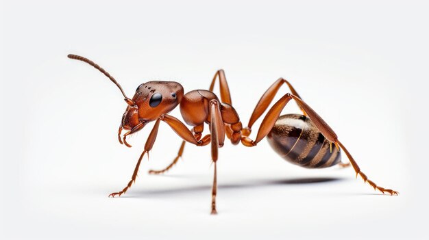 Formica isolata su sfondo bianco