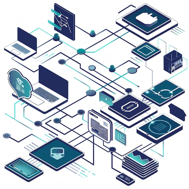 fornitore di servizi cloud server di dati progettazione isometrica