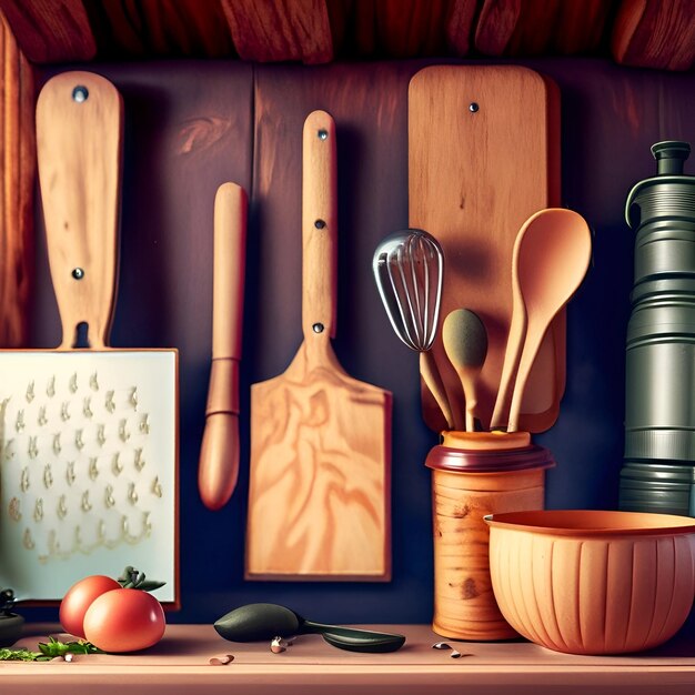 Forniture di cucina in una casa di legno