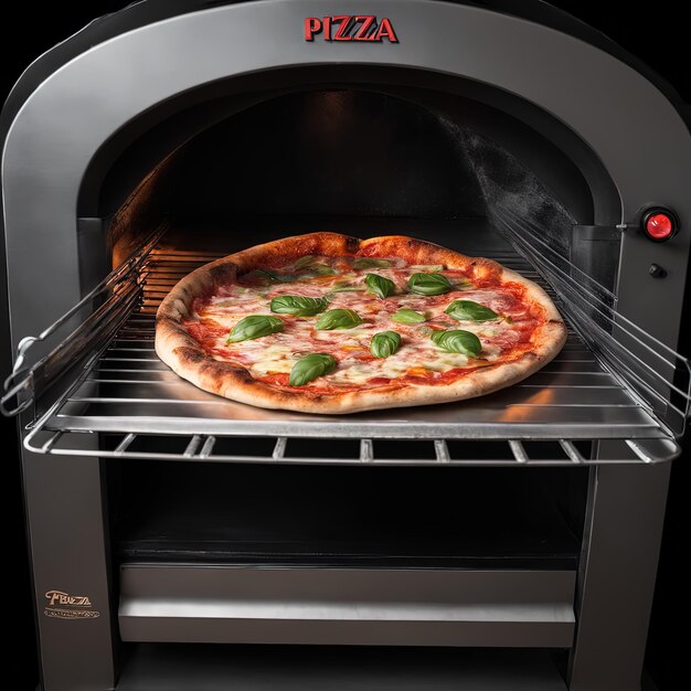 forno con pizza al forno isolato sfondo bianco con percorso di ritaglioforno con gustoso pi italiano