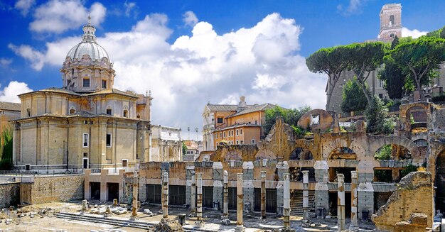 Foro Romano a Roma, Italia.Panorama