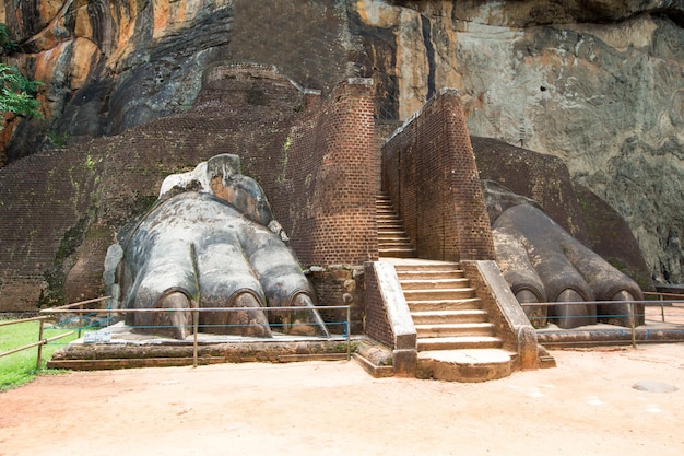 Fortezza della roccia di Sigiriya Lion in Sri Lanka