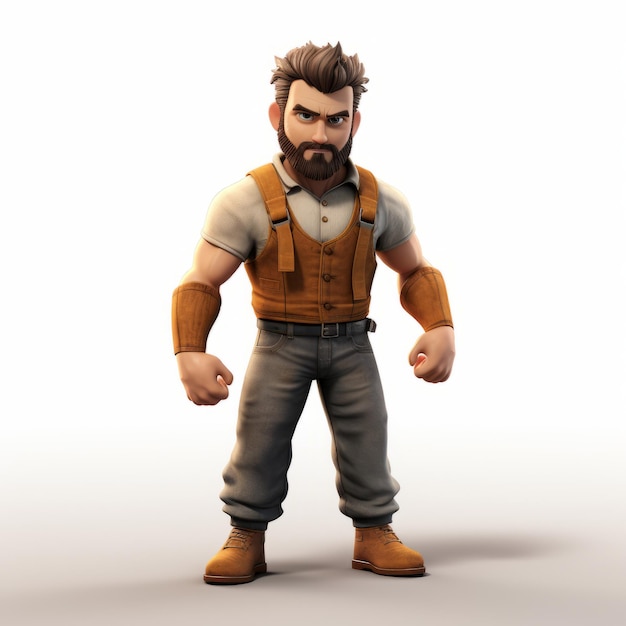 Fortnite Beta Character Art per 3ds Max Rendering 3D realistico di Logan in stile cartone animato in plastica