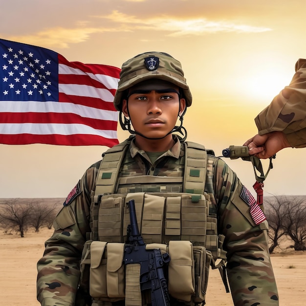 Forze speciali Soldato degli Stati Uniti o appaltatore militare privato Bandiera degli Stati Uniti