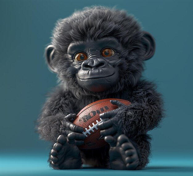 Foto 3D della mascotte del gorilla