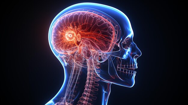 Foto 3D della struttura interna del cervello