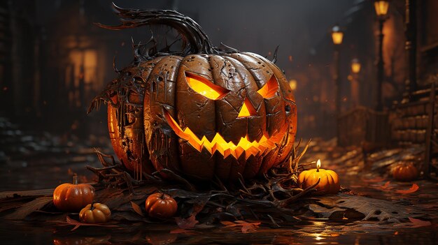 Foto 3D di carta da parati di design artistico realistico di Halloween