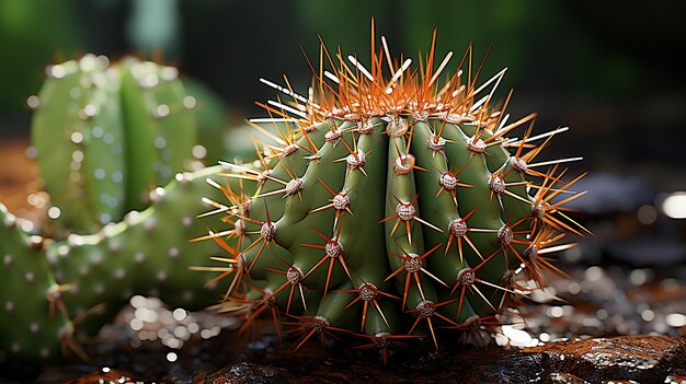 Foto 3D di una bella immagine di carta da parati di fiore di cactus