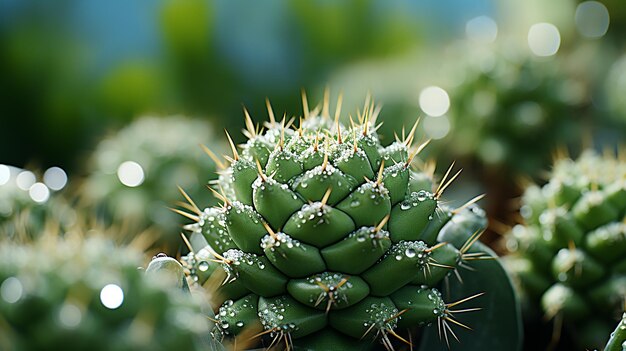 Foto 3D di una bella immagine di carta da parati di fiore di cactus