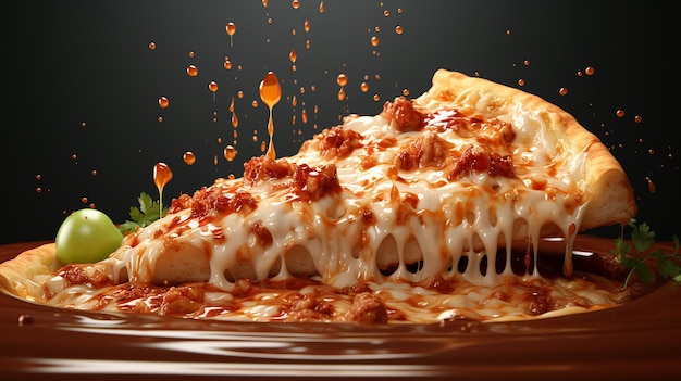 Foto 3D di una carta da parati per pizza
