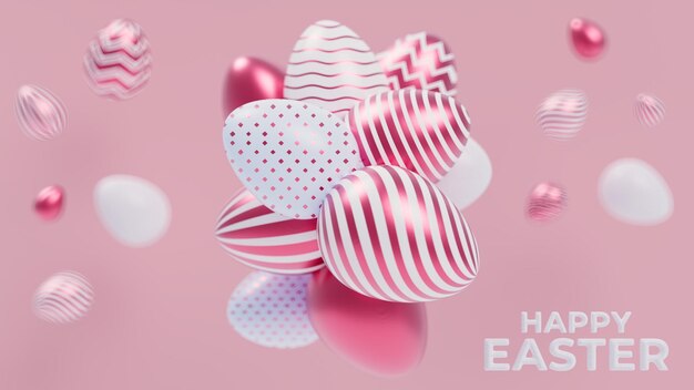 Foto 3D di uova decorative di Pasqua