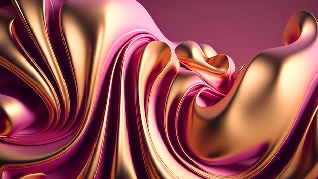 Foto 3d oro e rosa sfondo astratto realistico generativo ai