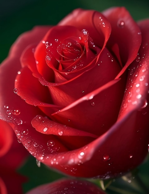 Foto a macroistruzione della rosa rossa