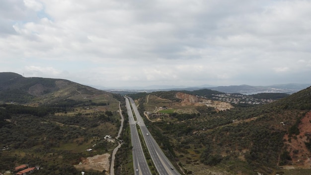 Foto aerea che mostra le autostrade in Turchia