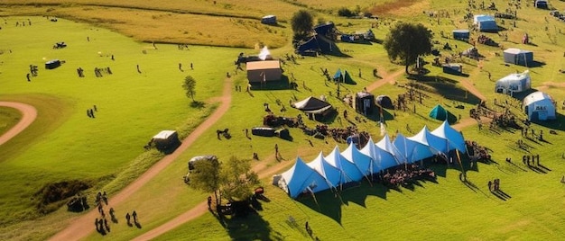 foto aerea del campeggio del festival di Skanderborg krligheden