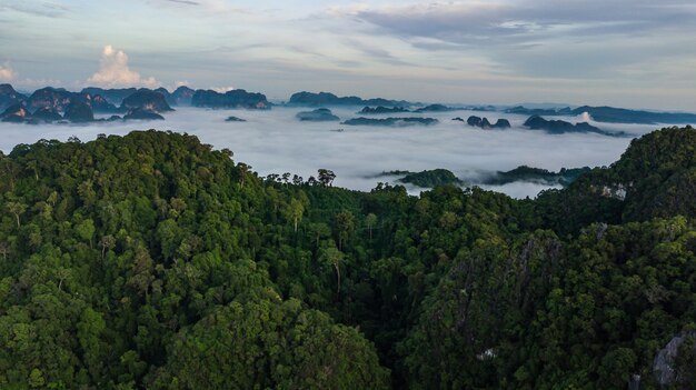 Foto aerea di bella mattina, Thailandia.