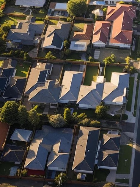 foto aerea di case in un sobborgo di Melbourne