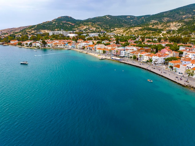 Foto aeree del villaggio di Foca situato nella Turchia occidentale, Izmir.