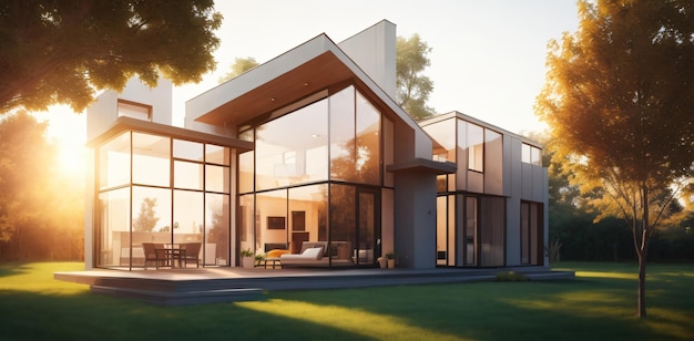 Foto alta casa grigia per famiglia numerosa con esterno grigio casa moderna