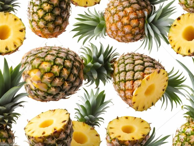 foto ananas succoso e morbido isolato su sfondo bianco