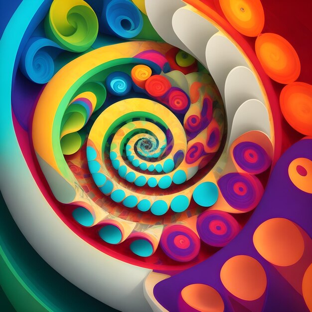 foto astratta un disegno colorato con un disegno a spirale ai generato