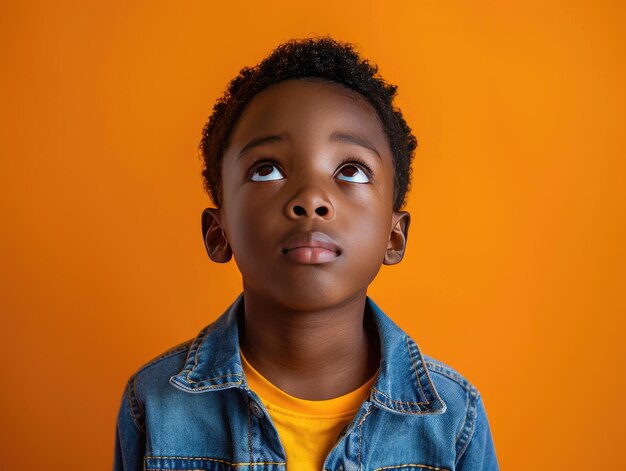 Foto avatar di un ragazzo africano con sfondo solido