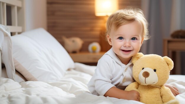 foto bambino carino con i giocattoli