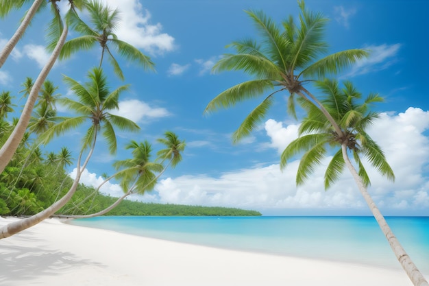 foto bellissima spiaggia tropicale e mare con palma di cocco nell'isola del paradiso