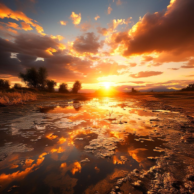 foto bellissimo scatto di un paesaggio marino di sera durante il tramonto Generato dall'intelligenza artificiale