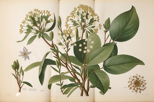 foto bogbean menyanthes trifoliata illustrazione dalla botanica medica