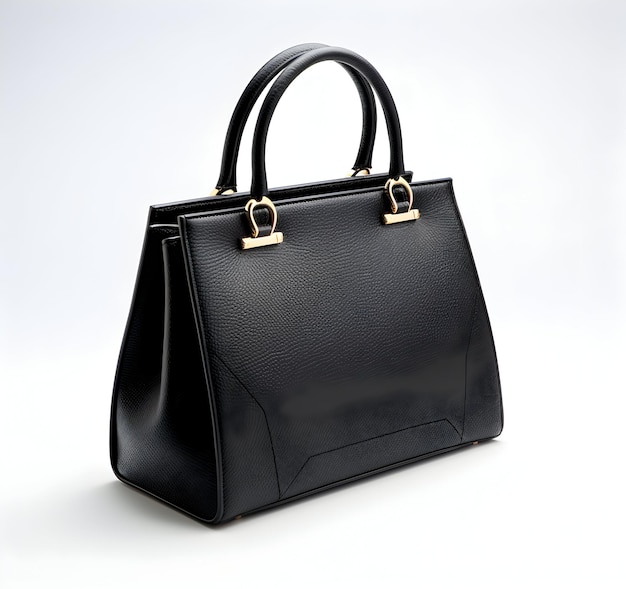 Foto Borsa elegante da donna alla moda bellissima borsa femminile in pelle di lusso nera generativa ai