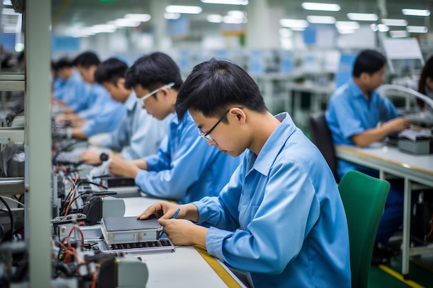 Foto candida del lavoratore asiatico Generativo Ai