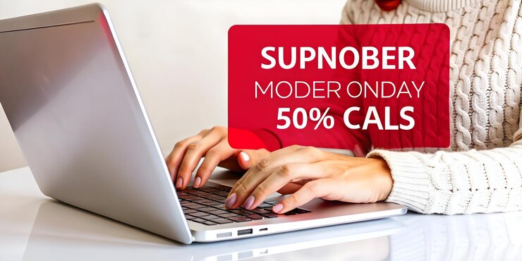 Foto foto candida di un acquirente che scrive con entusiasmo codici di sconto sul portatile per catturare le offerte del cyber monday