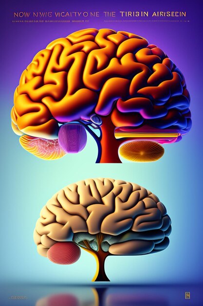 Foto cervello con neuroni attivi pensiero umano