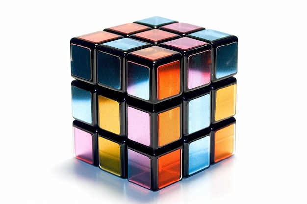 Foto cubo di rubik isolato su uno sfondo bianco