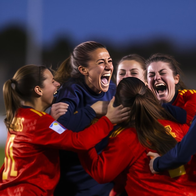 Foto d'archivio della squadra di calcio femminile spagnola