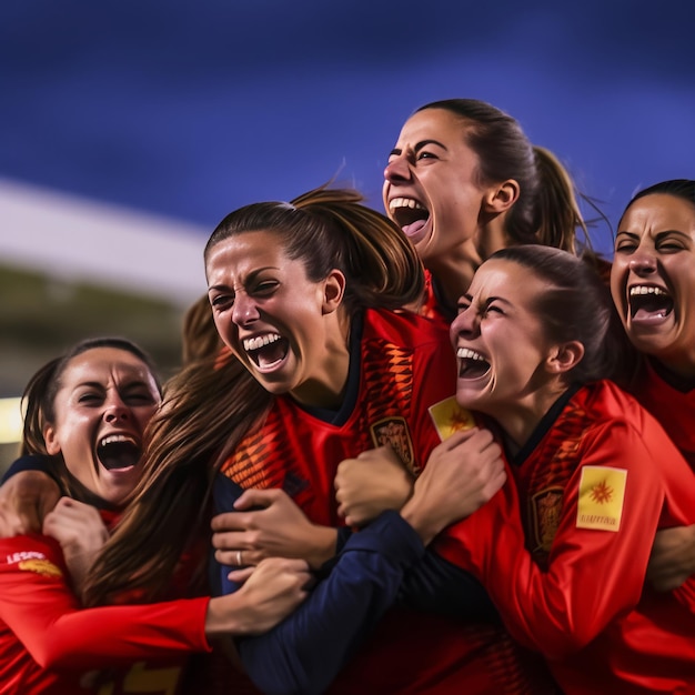 Foto d'archivio della squadra di calcio femminile spagnola