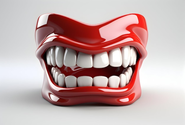 Foto da vicino bellezza denti assistenza sanitaria messa a fuoco selettiva rendering 3d ai generativa