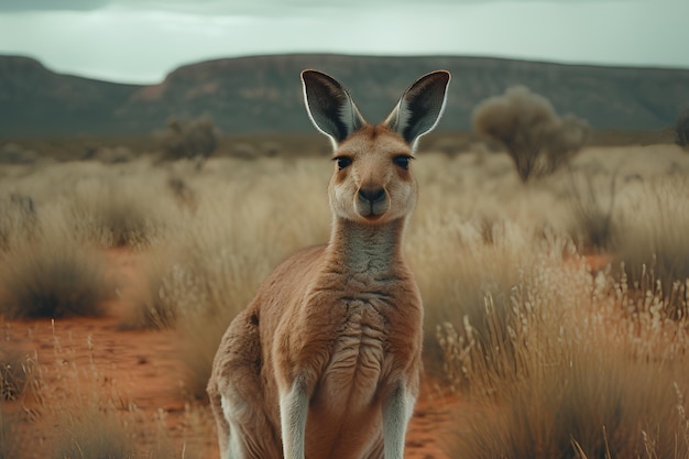 Foto da vicino canguro marsupiale