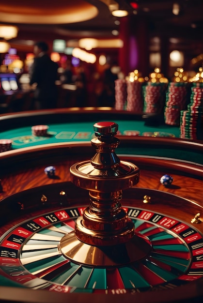 foto da vicino della roulette del casinò