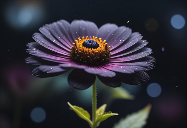 Foto da vicino di fiori su uno sfondo nero