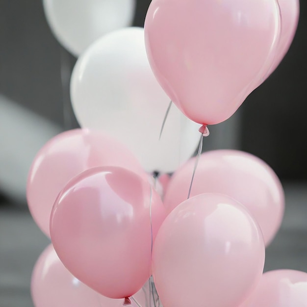 Foto da vicino di palloncini rosa e grigi