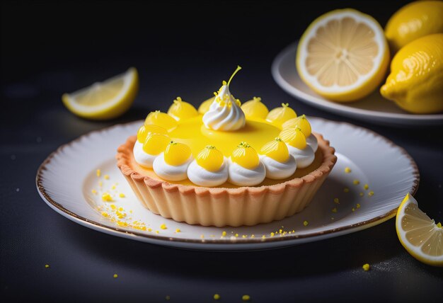 Foto da vicino di una torta al limone