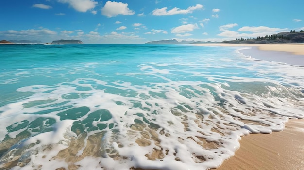 Foto dall'alto delle onde che si schiantano sulla spiaggia Surf tropicale sulla spiaggia Oceano aereo astratto