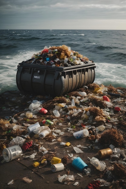 foto danno ambientale rifiuti spazzatura sull'oceano